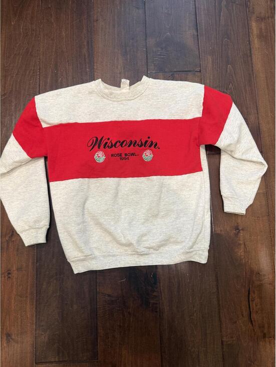 Sweaters - Vintage Wisconsin Badgers Rose Bowl 1994 Crewneck Sweatshirt Large Rare USA
